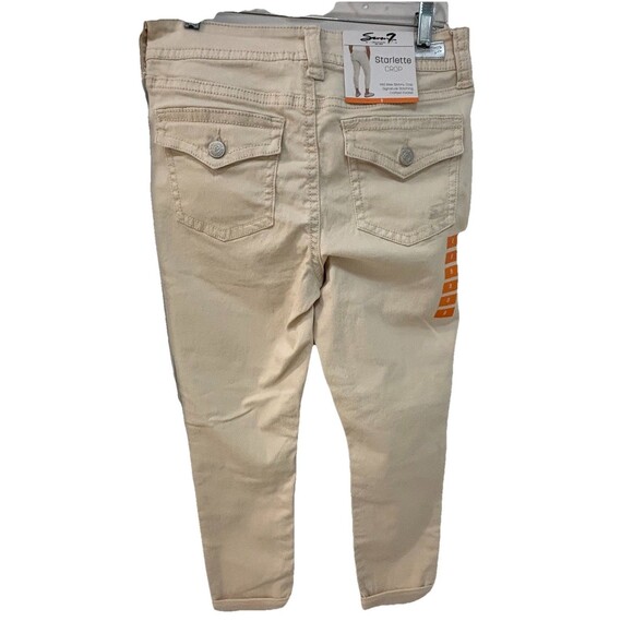 NEW Seven 7 Starlette Mid Rise Skinny Stretch Crop Neutral Color Denim Size 8 - Picture 6 of 8